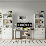 RichYa 71'' Tall Bookshelf with 3 Drawers,3 Tier Display Bookcase with Adjustable Shelves for Home Office,Living Room,White