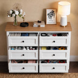 RichYa 6 Drawer Dresser for Bedroom,Chest of Drawers with Metal Knobs,Dresser for Closet,Wood
