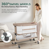 Cowiewie Bassinet Bedside Sleeper, Portable, Breathable, Adjustable Baby Bedside Bassinet for Peaceful Nights, Beige (4.6) | 32 ratings
