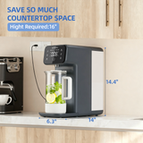 Slevoo Reverse Osmosis Water Filter Countertop, 6 Stage Ro Water Filtration System with Glass Pitcher, 4:1 Pure to Drain & TDS Displaying, Blue Grey