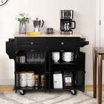 RichYa Kitchen Islands with Storage, Rolling Kitchen Cart with Drop Leaf and Lockable Wheels, Microwave Island Table for Kitchen, Living Room, White