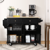 RichYa Kitchen Islands with Storage, Rolling Kitchen Cart with Drop Leaf and Lockable Wheels, Microwave Island Table for Kitchen, Living Room, White