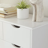 RichYa 4 Drawer Dresser for Bedroom Wood Storage Dresser White Sofa Table Nightstand Chest of Drawer