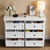 RichYa 6 Drawer Dresser for Bedroom,Chest of Drawers with Metal Knobs,Dresser for Closet,White