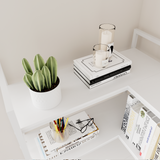 Reversible Corner Bookshelf, White