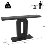 RichYa 55'' Narrow Console Table, Modern Entryway Sofa Table for Living Room,Black
