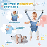 2 in 1 Baby Door Jumper, Adjustable Strap and Seat for 6-24 Months Infant Toddler, Blue