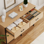 RichYa 47.3'' Drawer Dresser Chest of 6 Storage Drawers for Bedroom, Living Room, Hallway, Oak