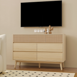 RichYa Fluted Dressers for Bedroom 7 Drawer, Chest of Drawers with Handle Free Design,Wood TV Stand Dresser
