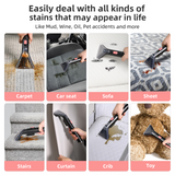 Slevoo Portable Carpet Cleaner, Upholstery Cleaner with 11Kpa Strong Suction & New 450W Powerful Motor, Carpet Cleaner Machine for Pet Accident, Rugs, Carpet and Upholstery, Red