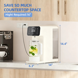 Slevoo Countertop Osmosis Water Filter, 6 Stage Ro Water Filtration System with Glass Pitcher, 4:1 Pure to Drain & TDS Displaying, Warm White