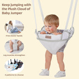 Baby Door Jumper for 6-12 Months Infant Unisex Toddler, Adjustable Strap and Seat, White