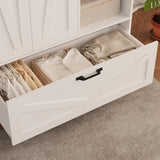 RichYa 71"H Armoire Wardrobe Closet with Drawer,Clothes Storage Cabinet with Hanging Rod,Large Wardrobe Closet with Shelves & 2 Doors for Bedroom