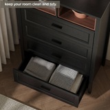 Richya 6 Drawer Dresser for Bedroom,Chest of Drawers with Open Storage Shelf,Modern Dresser for Closet,White + Walnut