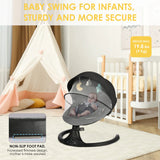 Baby Swing for Infants - Electric Infant Swing with 3 Speeds, Portable Indoor Baby Rocker, Touch Screen and Remote Control, Lullabies Bluetooth, Black