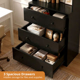 RichYa 71'' Tall Bookcase with 3 Drawers,3 Tier Display Bookshelves for Home Office,Living Room,White