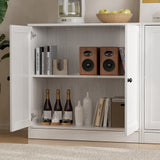 RichYa 4-Piece TV Stand for TVs up to 75”,Entertainment Center with Bookshelves for TVs,TV Stand Cabinets with 6 Drawers for Living Room,White
