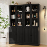 RichYa Kitchen Hutch Pantry Cabinets,94.4''W Modular Furniture Cabinets with Microwave Shelf,Sideboard Buffet Cabinet with Doors and Shelves for Dining Room,Living Room,White