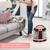 Slevoo Portable Carpet Cleaner, Upholstery Cleaner with 11Kpa Strong Suction & New 450W Powerful Motor, Carpet Cleaner Machine for Pet Accident, Rugs, Carpet and Upholstery, Red