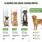 Slevoo Dog Door for Sliding Glass Door, Height Adjustable 79 1/5" to 82", Weatherproof Silicone Flap, Lock Design, White Aluminum Frame, Medium