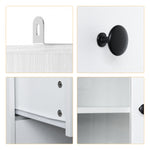 RichYa 71"H Tall Entryway Storage Cabinet,Kitchen Pantry Cabinet with 2 Glass Doors for Living Room,White