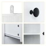 RichYa 71"H Tall Entryway Storage Cabinet,Kitchen Pantry Cabinet with 2 Glass Doors for Living Room,White