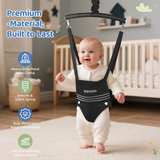 Slevoo Baby Jumper, Baby Doorway Jumper Bouncer for Babies 6-12 Months, with Easy to Use Clamp and Adjustable Strap, Black