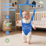 Slevoo Baby Jumper, Baby Doorway Jumper Bouncer for Babies 6-12 Months, with Easy to Use Clamp and Adjustable Strap, Blue