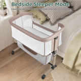 Cowiewie Bassinet Bedside Sleeper, Portable, Breathable, Adjustable Baby Bedside Bassinet for Peaceful Nights, Beige (4.6) | 32 ratings