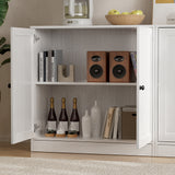 RichYa 4-Piece TV Stand for TVs up to 75”,Entertainment Center with Bookshelves for TVs,TV Stand Cabinets with Display Shelves for Living Room,White