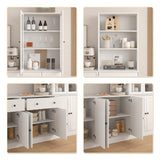 RichYa Kitchen Hutch Pantry Cabinets,94.4''W Modular Furniture Cabinets with Microwave Shelf,Sideboard Buffet Cabinet with Doors and Shelves for Dining Room,Living Room,White