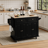 RichYa Kitchen Islands with Storage, Rolling Kitchen Cart with Drop Leaf and Lockable Wheels, Microwave Island Table for Kitchen, Living Room, White