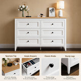 RichYa 6 Drawer Dresser for Bedroom,Chest of Drawers with Metal Knobs,Dresser for Closet,Wood