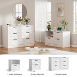 RichYa White Dresser for Bedroom, 6 Drawer Dresser with Metal Handles, Modern Storage Chest for Living Room,Adult