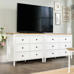 RichYa 6 Drawer Dresser for Bedroom,Chest of Drawers with Metal Knobs,Dresser for Closet,Wood