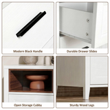 Richya 6 Drawer Dresser for Bedroom,Chest of Drawers with Open Storage Shelf,Modern Dresser for Closet,White + Walnut
