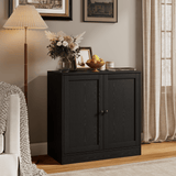 RichYa 31.5W Kitchen Credenza & Sideboard,Buffet Cabinet with Drawer & 2 Glass Doors,Coffee Bar for Dining Room,White