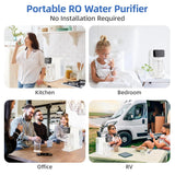 Slevoo Countertop Water Filter, 5-Stage Ro Filtration System with Glass Pitcher