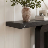 RichYa 55'' Narrow Console Table, Modern Entryway Sofa Table for Living Room,Black