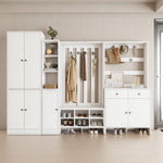 RichYa 71"H Tall Entryway Storage Cabinet,4 Doors Kitchen Pantry Cabinet with Open Shelf,3 Tier Storage Cabinets for Living Room,Entryway,Black