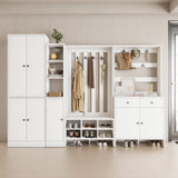 RichYa 71"H Tall Entryway Storage Cabinet,4 Doors Kitchen Pantry Cabinet with Open Shelf,3 Tier Storage Cabinets for Living Room,Entryway,Black