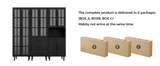 RichYa 3Pcs Grid Bookcases with Doors,Modular Furniture Bookcases,5-Tier Bookshelves with Glass Doors & Study Legs for Living Room