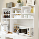 RichYa 59.6"H Kitchen Pantry Cabinet with Countertop & Tapered Legs,Freestanding Hutch Storage Cabinet with Glass Door & Adjustable Shelves for Dining Room,White