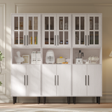 RichYa 3Pcs Grid Bookcases with Doors,Modular Furniture Bookcases,5-Tier Bookshelves with Glass Doors & Study Legs for Living Room