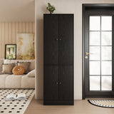 RichYa 71"H Tall Entryway Storage Cabinet,4 Doors Kitchen Pantry Cabinet with Open Shelf,3 Tier Storage Cabinets for Living Room,Entryway,Black