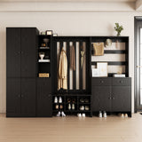 RichYa 71"H Tall Entryway Storage Cabinet,4 Doors Kitchen Pantry Cabinet with Open Shelf,3 Tier Storage Cabinets for Living Room,Entryway,Black