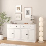 RichYa Kitchen Hutch Pantry Cabinets,94.4''W Modular Furniture Cabinets with Microwave Shelf,Sideboard Buffet Cabinet with Doors and Shelves for Dining Room,Living Room,White