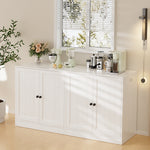 RichYa 4Pcs Kitchen Pantry Storage Cabinet,Modular Furniture Cabinets with Drawers,Hutch Buffet Cabinet with Doors for Dining Room,White