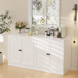 RichYa 31.5W Kitchen Credenza & Sideboard,Buffet Cabinet with Drawer & 2 Glass Doors,Coffee Bar for Dining Room,White