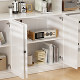 RichYa 4Pcs Kitchen Pantry Storage Cabinet,Modular Furniture Cabinets with Drawers,Hutch Buffet Cabinet with Doors for Dining Room,White